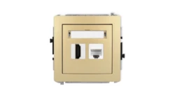DECO Mechanizm gniazda pojedynczego HDMI 2.1, 8K + gniazda komp. poj. 1xRJ45, kat. 6A, 8-stykowy złoty 29DGHK-86A