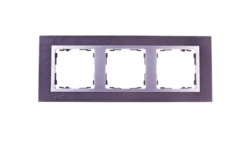 Simon 82 Ramka potrójna pozioma kamień łupek/ ramka pośrednia aluminium mat 82937-63