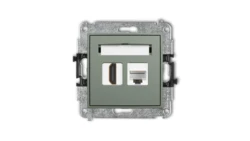 MINI Mechanizm gniazda pojedynczego HDMI 2.1, 8K + gniazda komp. poj. 1xRJ45, kat. 6A, 8-stykowy szałwiowy 61MGHK-86A