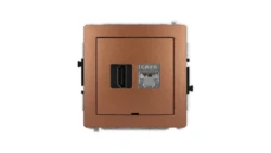 DECO Mechanizm gniazda HDMI 2.0, 4K + gniazda 1xRJ45, kat. 6, ekranowany, 8-stykowy, bez opisu brązowy metalik 9DGHKBO-46