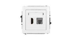 DECO Mechanizm gniazda pojedynczego HDMI 2.1, 8K + gniazda komp. poj. 1xRJ45, kat. 8, ekranowany, 8-stykowy biały DGHK-88