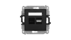 ICON Mechanizm ładowarki USB podwójnej USB C + USB A, 30W max. czarny mat 12ICUSB-10