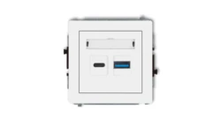 DECO Mechanizm ładowarki USB podwójnej USB C + USB A, 30W max. biały DCUSB-10