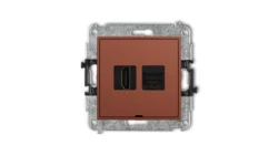ICON Mechanizm gniazda HDMI 2.0, 4K + gniazda komp. poj. 1xRJ45, kat. 6A, 8-stykowy, bez pola opisowego terakota 63IGHKBO-46A