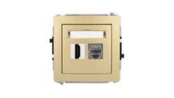 DECO Mechanizm gniazda pojedynczego HDMI 2.1, 8K + gniazda komp. poj. 1xRJ45, kat. 8, ekranowany, 8-stykowy złoty 29DGHK-88