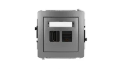 DECO Mechanizm gniazda pojedynczego HDMI 2.1, 8K + gniazda komp. poj. 1xRJ45, kat. 6A, 8-stykowy grafitowy 11DGHK-86A