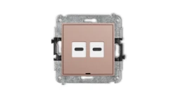 ICON Mechanizm ładowarki USB podwójnej 2xUSB C, 30W max., bez pola opisowego łososiowy 62ICUSBBO-9