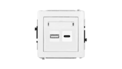 DECO Mechanizm ładowarki USB podwójnej USB C + USB A, 30W max. biały mat 25DCUSB-10