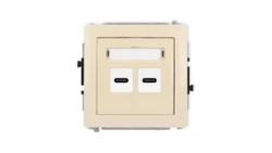 DECO Mechanizm ładowarki USB podwójnej 2xUSB C, 30W max. beżowy 1DCUSB-9