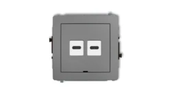 DECO Mechanizm ładowarki USB podwójnej 2xUSB C, 30W max., bez pola opisowego szary mat 27DCUSBBO-9