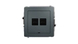 DECO Mechanizm ładowarki USB podwójnej 2xUSB C, 30W max., bez pola opisowego grafitowy mat 28DCUSBBO-9