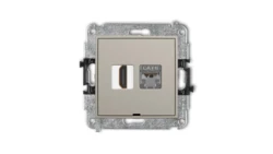 MINI Mechanizm gniazda HDMI 2.0, 4K + gniazda 1xRJ45, kat. 6, ekranowany, 8-stykowy, bez pola opisowego taupe 60MGHKBO-46