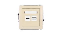 DECO Mechanizm ładowarki USB podwójnej USB C + USB A, 30W max. beżowy 1DCUSB-10