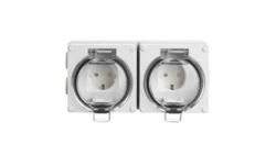 OYSTER IP66 2xgniazdo wtyczkowe w obudowie hermetycznej 16A/250V szary 6185-42