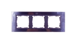 Simon 82 Ramka potrójna pozioma metalowa stal inox/ ramka pośrednia grafitowa 82837-37