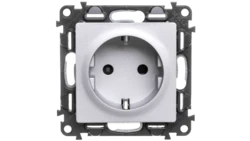 VALENA LIFE Gniazdo z/u 2P+Z SCHUKO z przesłonami aluminium 753320