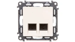 VALENA LIFE Gniazdo komputerowe podwójne RJ45 kat.5e UTP kremowe 753241