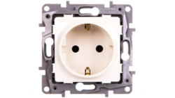 NILOE Gniazdo pojedyncze SCHUKO 2P+Z 16 A 250 V z przesłonami kremowe 764629