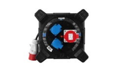 Przedłużacz bębnowy kwadratowy linia HAND PWR 4P+Z 2x2p+Z IP44 16A400V H07RN-F 5x2,5 20m CZARNY