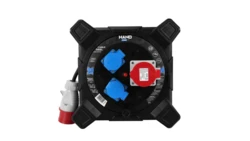 Przedłużacz bębnowy kwadratowy linia HAND PWR 4P+Z 2x2p+Z IP44 16A400V H07RN-F 5x2,5 20mSCHUKO CZARNY
