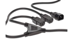 Kabel IEC C14/2xIEC C13 M/Ż czarny 1,7m zasilający AK-440400-017-S