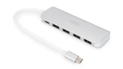 HUB 4-portowy USB 3.0 SuperSpeed z Typ C PDaktywny, aluminium DA-70242-1