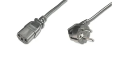Kabel Schuko kątowy/IEC C13 M/Ż czarny 2,5m zasilający AK-440100-025-S