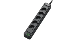 Listwa przepięciowa, 5 gniazd 2p+Z oraz gniazdami 2xUSB A, 1xUSB C, 1,5m, SCHUKO, KEL