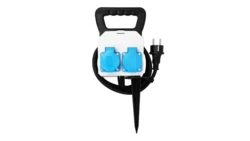 Przedłużacz ogrodowy podwójny wbijany, gumowy, 3x1,5mm², 1,5m, IP44, SCHUKO HAND