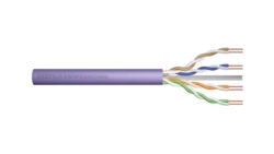 Kabel instalacyjny DIGITUS kat.6, U/UTP, B2ca, AWG 23/1, LSOH, 100m, fioletowy DK-1616-VH-1