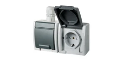 AQUANT Gniazdo hermetyczne podwójne 2x2P+Z schuko IP65 1245-65