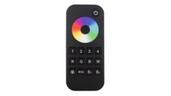 Pilot do sterowników taśm LED RT9 RF RGB i RGBW 4-strefowy czarny IP20 dotykowy 5 lat gwarancji EC61327