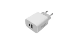 Ładowarka sieciowa 20W USB-C + USB-A IP20 biała szybkie ładowanie ME61644