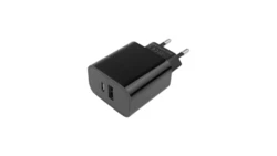 Ładowarka sieciowa 20W USB-C + USB-A IP20 czarna szybkie ładowanie ME61645