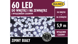 BULINEX 60LED BIAŁY ZIMNY 5,9M NA BATERIE+WYŁ.CZASOWY