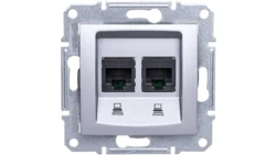 Sedna Gniazdo komputerowe podwójne RJ45 kat.6 FTP aluminium SDN4800160