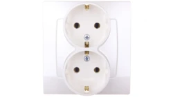 KARO Gniazdo podwůjne z/u Schuko ecru per?owy GP-2SS/42