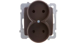 KARO Gniazdo podwójne b/u czekoladowy metalik GP-2SR/m/40