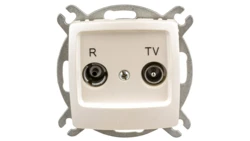 KARO Gniazdo antenowe RTV przelotowe 16dB ecru perłowy GPA-16SP/m/42