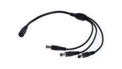Rozgałęźnik DC 5.5X2.1 3W-1G czarny 24cm 22/20awg