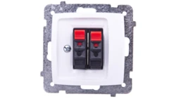 KARO Gniazdo głośnikowe podwójne białe GG-2S/m/00