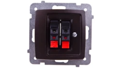 KARO Gniazdo głośnikowe podwójne czekoladowy metalik GG-2S/m/40