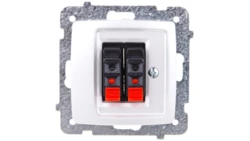 KARO Gniazdo głośnikowe podwójne srebrny perłowy GG-2S/m/43