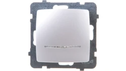 KARO Łącznik pojedynczy z podświetleniem srebrny perłowy ŁP-1SS/m/43