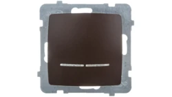KARO Łącznik pojedynczy z podświetleniem czekoladowy metalik ŁP-1SS/m/40