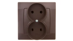 KARO Gniazdo podwójne b/u czekoladowy metalik GP-2S/40