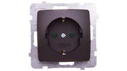 KARO Gniazdo pojedyncze z/u Schuko z przesłonami czekoladowy metalik GP-1SSP/m/40