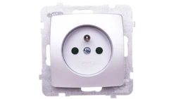 KARO Gniazdo pojedyncze z/u z przesłonami srebrny perłowy GP-1SZP/m/43