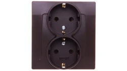 KARO Gniazdo podwójne z/u Schuko czekoladowy metalik GP-2SS/40