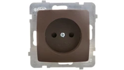 KARO Gniazdo pojedyncze b/u z przesłonami czekoladowy metalik GP-1SP/m/40